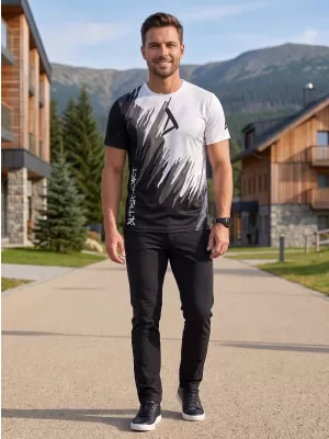 Pánské funkční triko premium ALTISPORT VOJ/ALM006TR01 ČERNOBÍLÁ