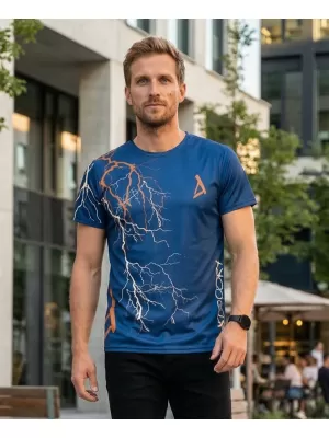 Pánské triko premium ALTISPORT VOJ/ALM004TR01 NAVY/HNĚDÁ