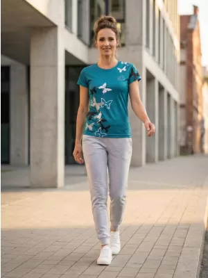 Dámské funkční triko premium ALTISPORT VOJ/ALW002TR01 PETROLEJOVÁ/BÍLÁ
