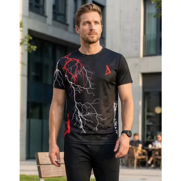  Pánské triko premium ALTISPORT VOJ/ALM004TR01 ČERNOČERVENÁ 