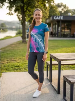 Dámské funkční triko premium ALTISPORT VOJ/ALW001TR01 PETROLEJOVÁ/RŮŽOVÁ