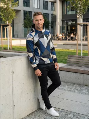 Pánská mikina premium ALTISPORT VOJ/ALM007MI01 NÁMOŘNÍ MODRÁ/HNĚDÁ