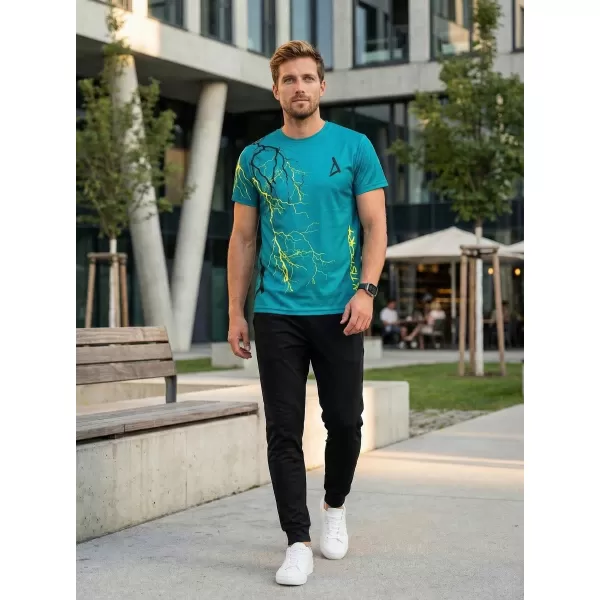  Pánské triko premium ALTISPORT VOJ/ALM004TR01 PETROLEJOVÁ/ŽLUTÁ 