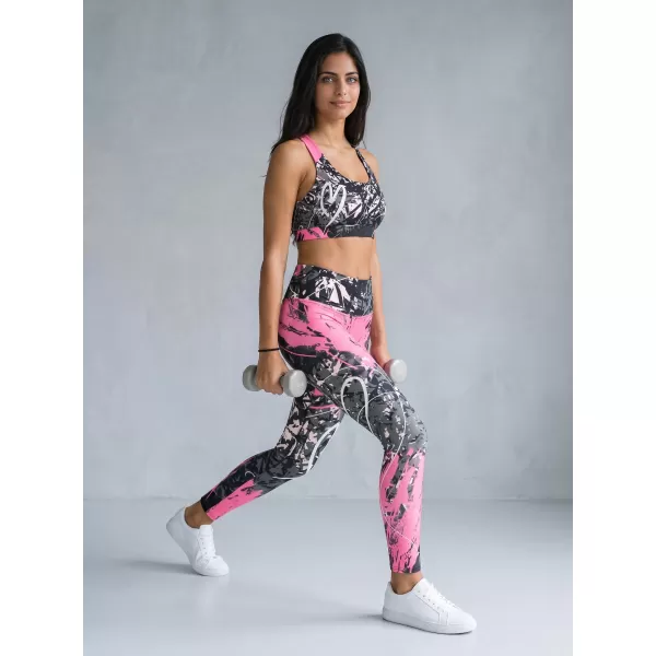 Dámská sportovní podprsenka premium ALTISPORT VOJ/ALW018POD01 ČERNORŮŽOVÁ 