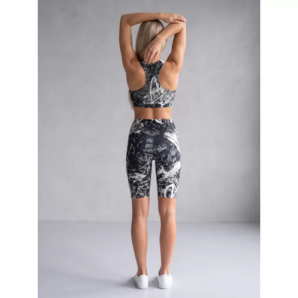  Dámské legíny nad kolena premium ALTISPORT VOJ/ALW018LEG02 ČERNOBÍLÁ 