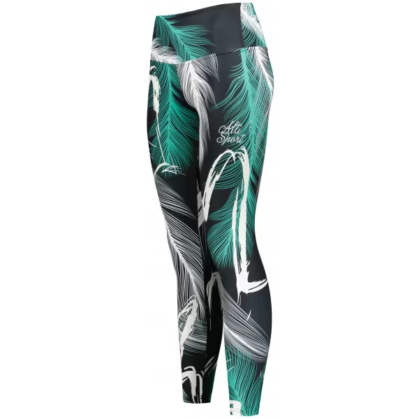  Dámské dlouhé legíny premium ALTISPORT VOJ/ALW001LEG01 ČERNÁ/TYRKYSOVÁ 