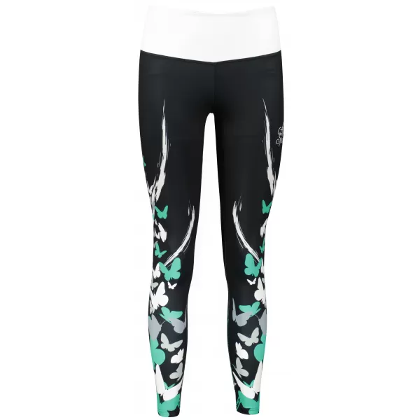  Dámské dlouhé legíny premium ALTISPORT VOJ/ALW022LEG01 ČERNÁ/TYRKYSOVÁ 
