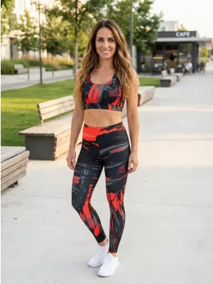 Dámská sportovní podprsenka premium ALTISPORT VOJ/ALW010POD01 ČERNOČERVENÁ