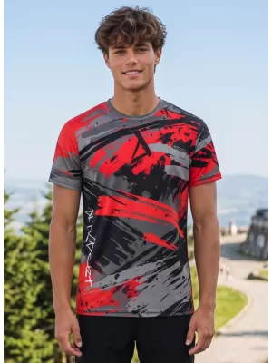 Pánské funkční triko premium ALTISPORT VOJ/ALM014TR01 ČERNOČERVENÁ