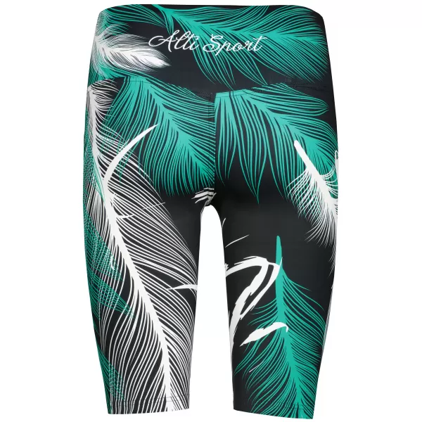  Dámské legíny nad kolena premium ALTISPORT VOJ/ALW001LEG02 ČERNÁ/TYRKYSOVÁ 