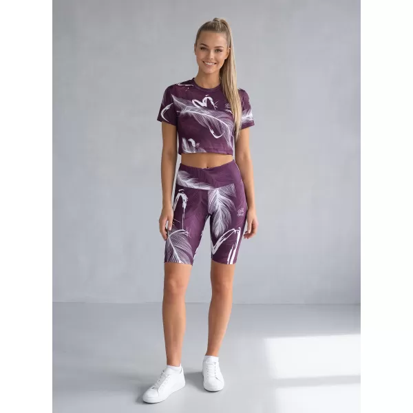  Dámské legíny nad kolena premium ALTISPORT VOJ/ALW001LEG02 FIALOVÁ/BÍLÁ 