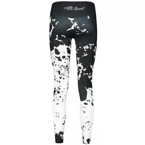  Dámské dlouhé legíny premium ALTISPORT VOJ/ALW012LEG01 ČERNÁ/BÍLÁ 