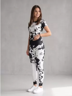 Dámské dlouhé legíny premium ALTISPORT VOJ/ALW012LEG01 ČERNÁ/BÍLÁ