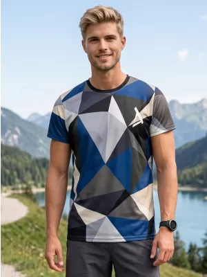 Pánské funkční triko premium plus ALTISPORT VOJ/ALM007TR02 NÁMOŘNÍ MODRÁ/HNĚDÁ