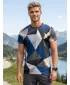 Pánské funkční triko premium plus ALTISPORT VOJ/ALM007TR02 NÁMOŘNÍ MODRÁ/HNĚDÁ