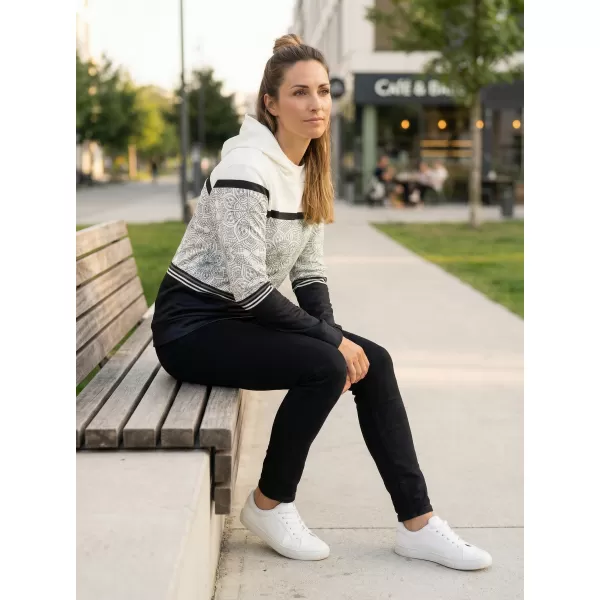  Dámská mikina premium ALTISPORT VOJ/ALW023MI01 ČERNOBÍLÁ 