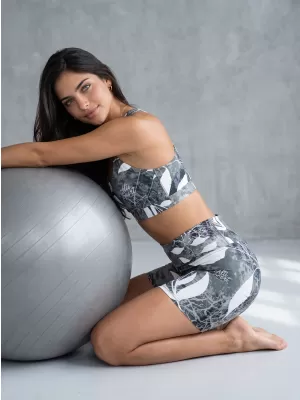 Dámské krátké legíny premium ALTISPORT VOJ/ALW020LEG03 ČERNOBÍLÁ