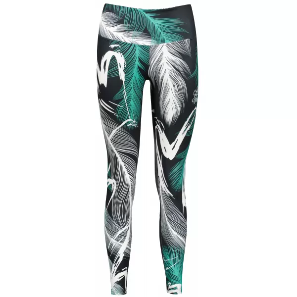  Dámské dlouhé legíny premium ALTISPORT VOJ/ALW001LEG01 ČERNÁ/TYRKYSOVÁ 