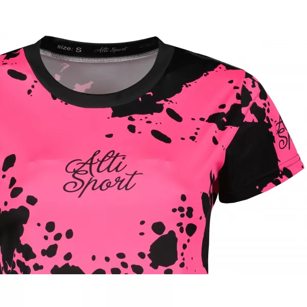  Dámské funkční triko premium ALTISPORT VOJ/ALW012TR01 ČERNÁ/RŮŽOVÁ FLUO 