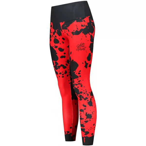  Dámské dlouhé legíny premium ALTISPORT VOJ/ALW012LEG01 ČERNÁ/ČERVENÁ 