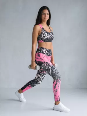 Dámské dlouhé legíny premium ALTISPORT VOJ/ALW018LEG01 ČERNORŮŽOVÁ