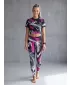 Dámské dlouhé legíny premium ALTISPORT VOJ/ALW001LEG01 ČERNÁ/RŮŽOVÁ