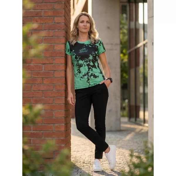  Dámské funkční triko premium ALTISPORT VOJ/ALW012TR01 ČERNÁ/TYRKYSOVÁ 