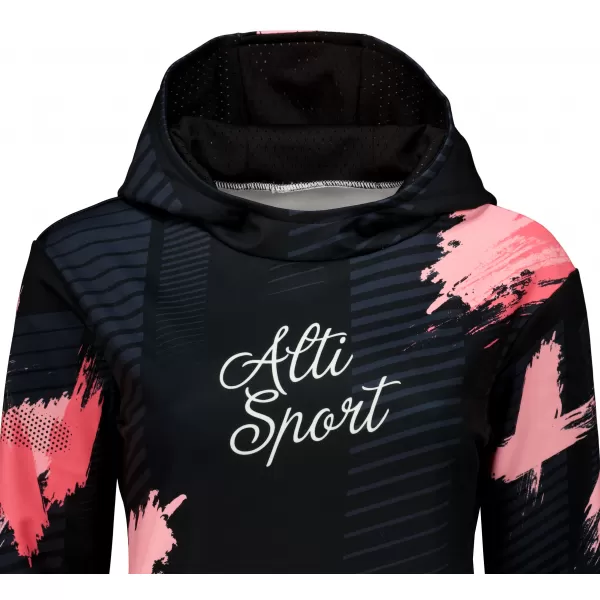  Dámská funkční mikina premium ALTISPORT VOJ/ALW027MI01 ČERNÁ/LOSOSOVÁ 
