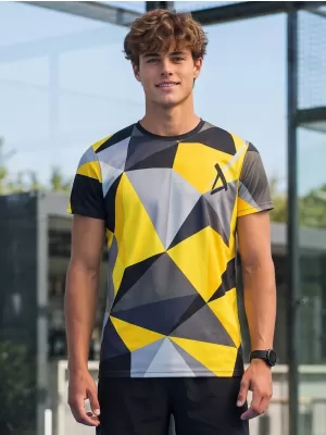 Pánské funkční triko premium plus ALTISPORT VOJ/ALM007TR02 ČERNOŽLUTÁ