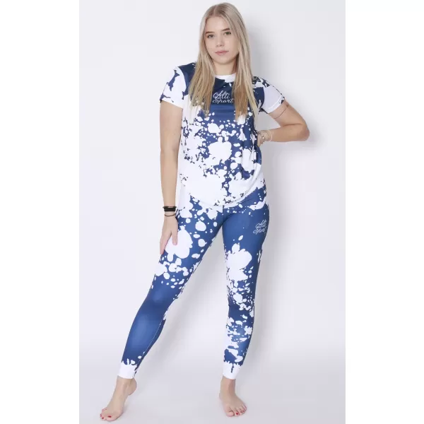  Dámské dlouhé legíny premium ALTISPORT VOJ/ALW012LEG01 BÍLÁ/MODRÁ 