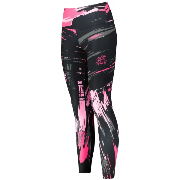  Dámské dlouhé legíny premium ALTISPORT VOJ/ALW010LEG01 ČERNÁ/SVĚTLE RŮŽOVÁ 