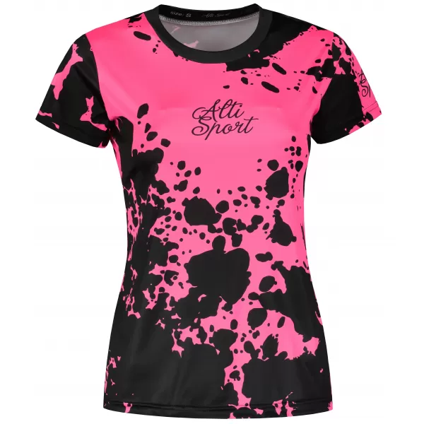  Dámské funkční triko premium ALTISPORT VOJ/ALW012TR01 ČERNÁ/RŮŽOVÁ FLUO 