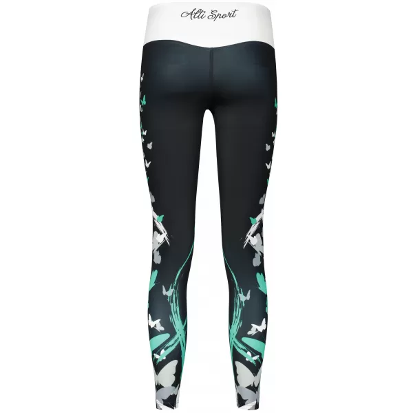  Dámské dlouhé legíny premium ALTISPORT VOJ/ALW022LEG01 ČERNÁ/TYRKYSOVÁ 