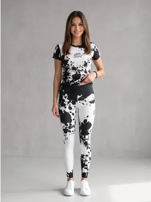 Dámské dlouhé legíny premium ALTISPORT VOJ/ALW012LEG01 ČERNÁ/BÍLÁ