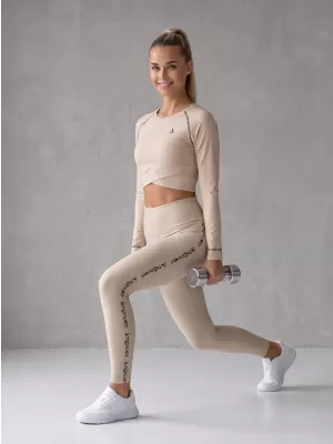 Dámské dlouhé legíny premium ALTISPORT VOJ/ALW021LEG01 HNĚDÁ