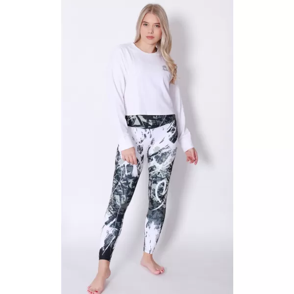  Dámské dlouhé legíny premium ALTISPORT VOJ/ALW018LEG01 ČERNOBÍLÁ 