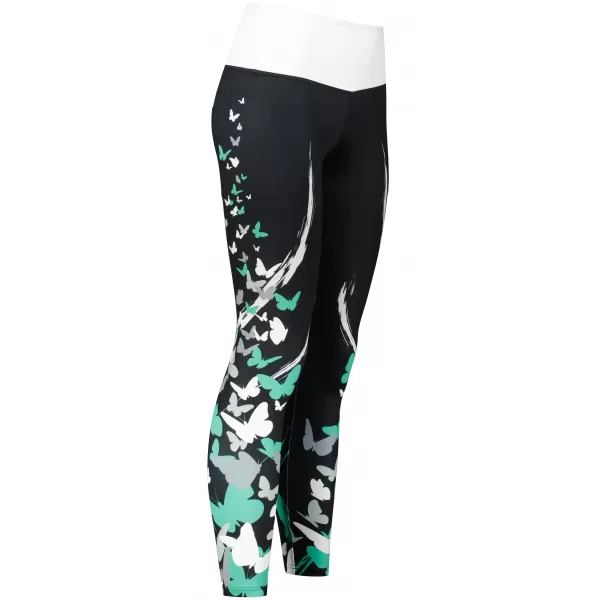  Dámské dlouhé legíny premium ALTISPORT VOJ/ALW022LEG01 ČERNÁ/TYRKYSOVÁ 