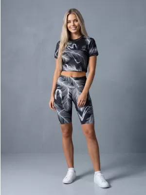 Dámské legíny nad kolena premium ALTISPORT VOJ/ALW001LEG02 ČERNÁ/ŠEDÁ