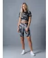 Dámské legíny nad kolena premium ALTISPORT VOJ/ALW001LEG02 ČERNÁ/ŠEDÁ