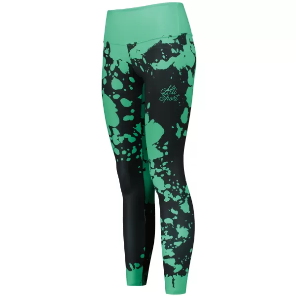  Dámské dlouhé legíny premium ALTISPORT VOJ/ALW012LEG01 ČERNÁ/TYRKYSOVÁ 