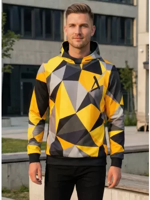 Pánská funkční mikina premium ALTISPORT VOJ/ALM007MI01 ČERNOŽLUTÁ