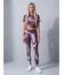 Dámské dlouhé legíny premium ALTISPORT VOJ/ALW001LEG01 FIALOVÁ/BÍLÁ