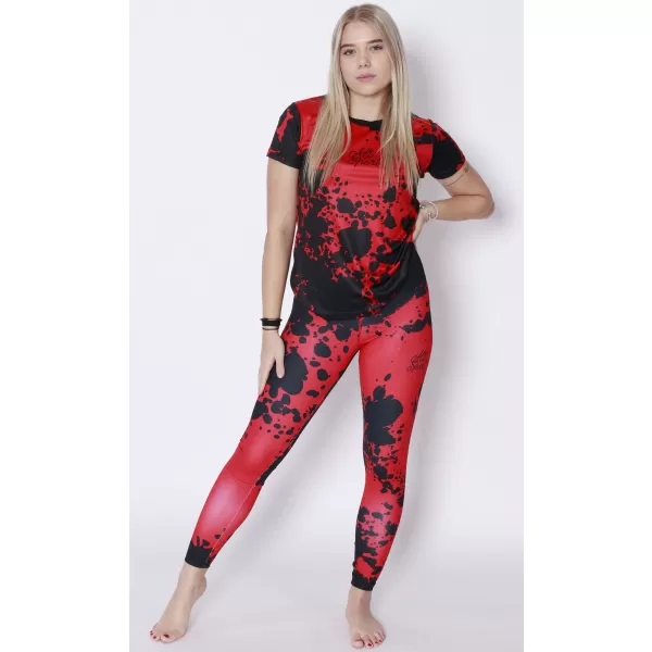  Dámské dlouhé legíny premium ALTISPORT VOJ/ALW012LEG01 ČERNÁ/ČERVENÁ 
