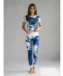 Dámské dlouhé legíny premium ALTISPORT VOJ/ALW012LEG01 BÍLÁ/MODRÁ