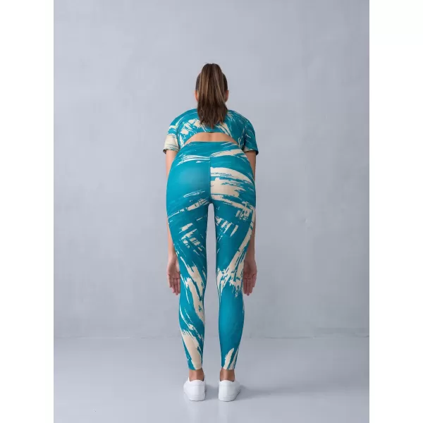  Dámské dlouhé legíny premium ALTISPORT VOJ/ALW010LEG01 PETROLEJOVÁ/HNĚDÁ 