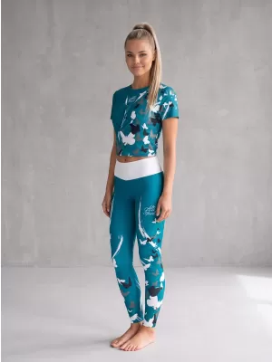 Dámské dlouhé legíny premium ALTISPORT VOJ/ALW022LEG01 PETROLEJOVÁ