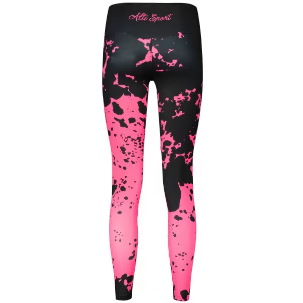  Dámské dlouhé legíny premium ALTISPORT VOJ/ALW012LEG01 ČERNÁ/RŮŽOVÁ FLUO 
