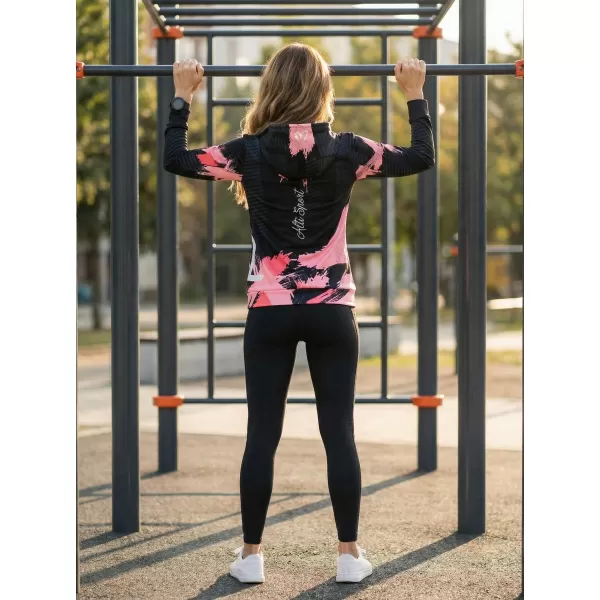  Dámská funkční mikina premium ALTISPORT VOJ/ALW027MI01 ČERNÁ/LOSOSOVÁ 