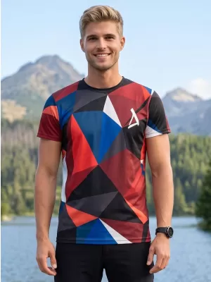Pánské funkční triko premium plus ALTISPORT VOJ/ALM007TR02 NÁMOŘNÍ MODRÁ/ČERVENÁ