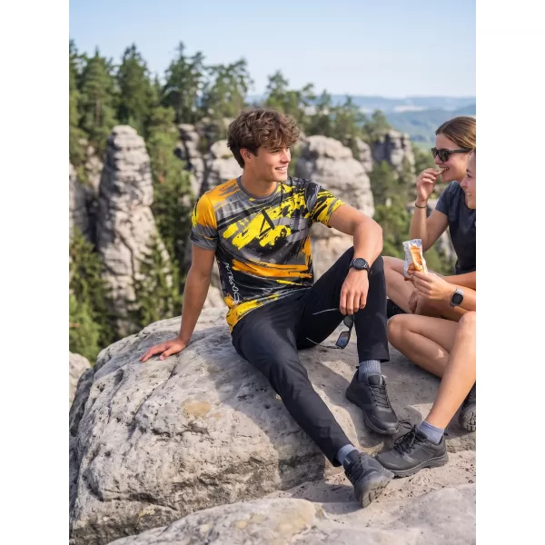  Pánské funkční triko premium ALTISPORT VOJ/ALM014TR01 ČERNOŽLUTÁ 